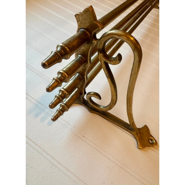 Brass Antique Pullman Railroad Brass Hat and Coat Shelf With Retaining Scrolls, C. 1905-1925 For Sale - Image 8 of 12