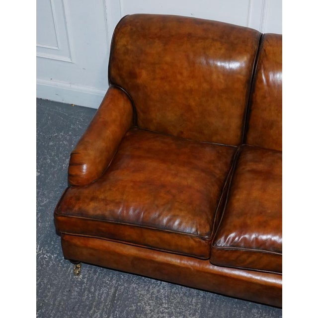 Hand-Dyed Leather 3-Seater Sofa from Howard & Sons For Sale - Image 9 of 18