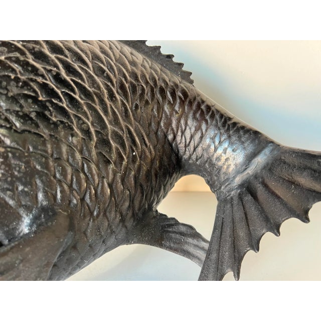 Vintage Art Metal Fish Sculpture For Sale - Image 9 of 13