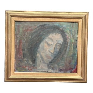 Eric Seth Lundberg, Portrait, 1942, Oil Painting on Panel, Framed For Sale