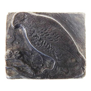 Small Early 20th Century Hawk Letterpress Printing Block For Sale