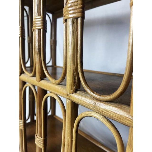 Vintage Bamboo Wicker Display Shelves, 1970 For Sale - Image 10 of 13