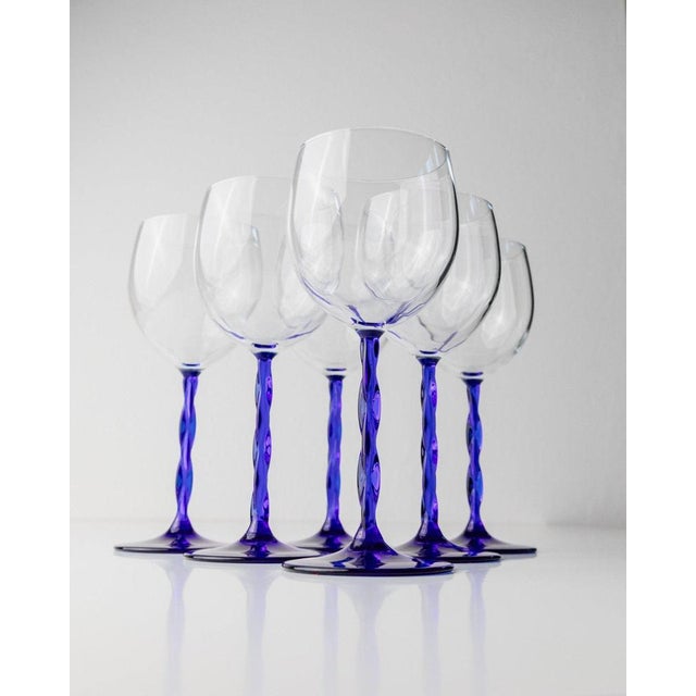 Vintage Murano Glass Wine Glasses, Italy, 1970s, Set of 6 For Sale - Image 6 of 11