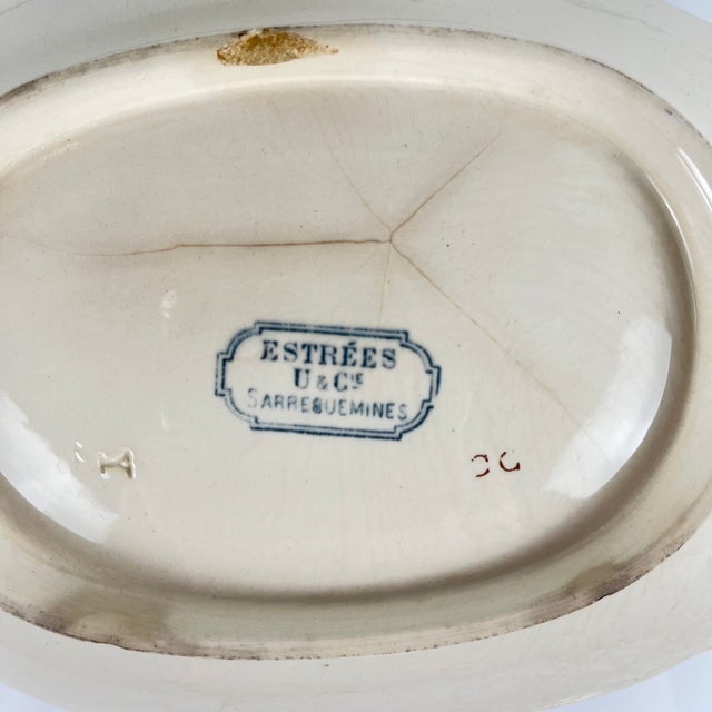 Blue Estrées Plate from U&C Sarreguemines, 1900 For Sale - Image 4 of 11