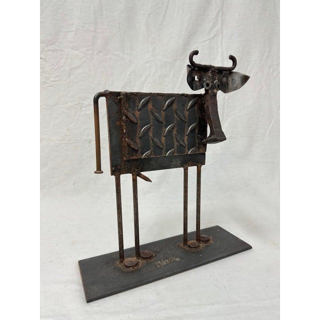 Late 20th Century On Hold-Vintage Bill Heise Metal Bull Sculpture For Sale - Image 5 of 11
