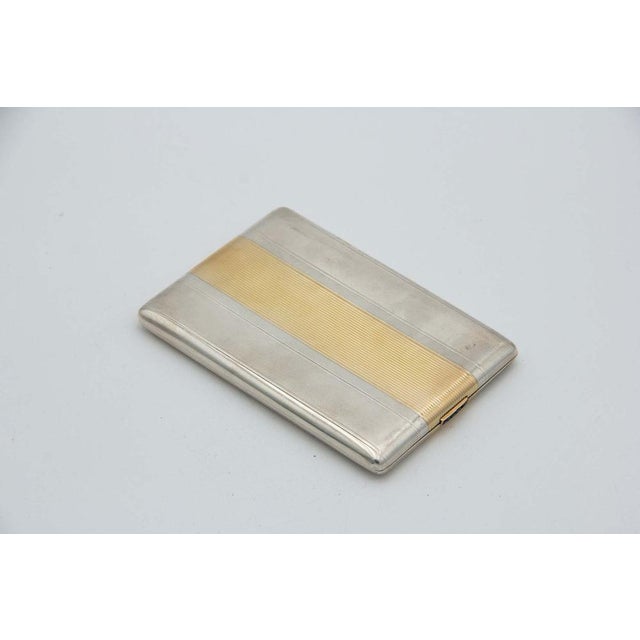 Rectangular Silver Cigarette Case with Patterns For Sale - Image 4 of 4