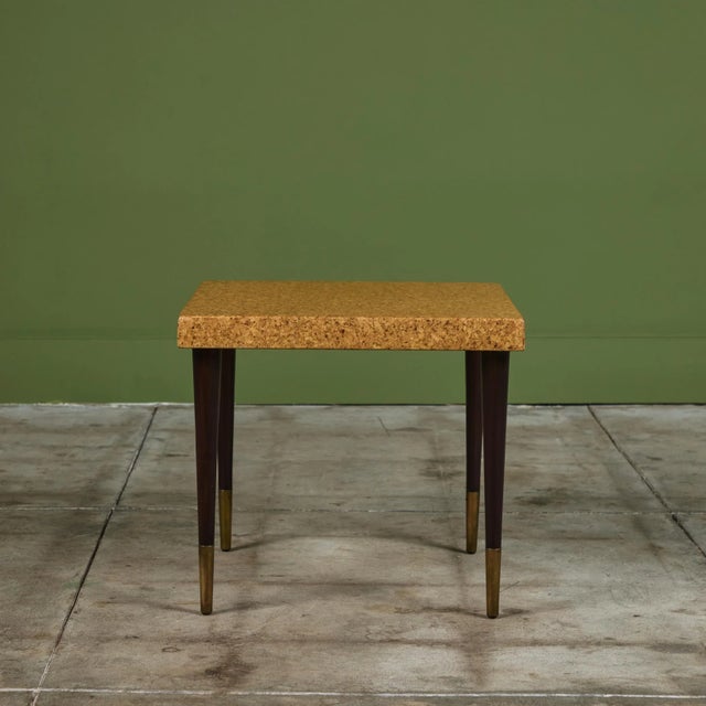 Mid-Century Modern Paul Frankl Cork Side Table for Johnson Furniture Co. For Sale - Image 3 of 12
