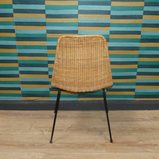 Basket Chair in Rattan and Metal from Gian Franco Legler, 1950s For Sale - Image 4 of 10