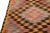 Vintage Kilim Handmade Flatweave Orange Geometric Wool Runner 4' 3'' X 8' 6'' For Sale - Image 9 of 11