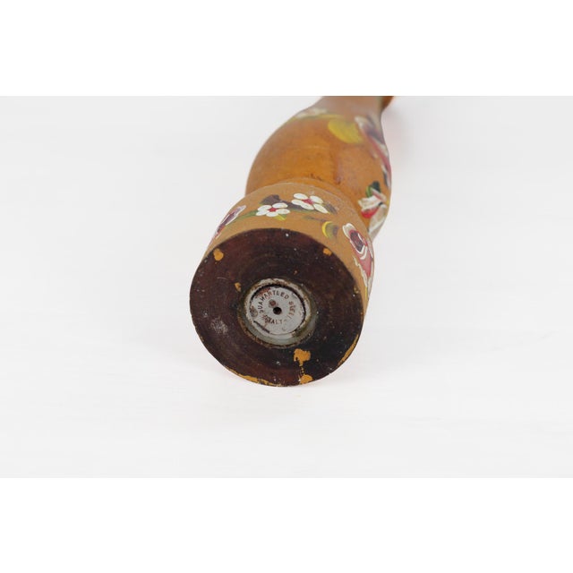 1970's Italian Folk Art Tall Hand-Painted Wooden Pepper Mill For Sale - Image 10 of 11