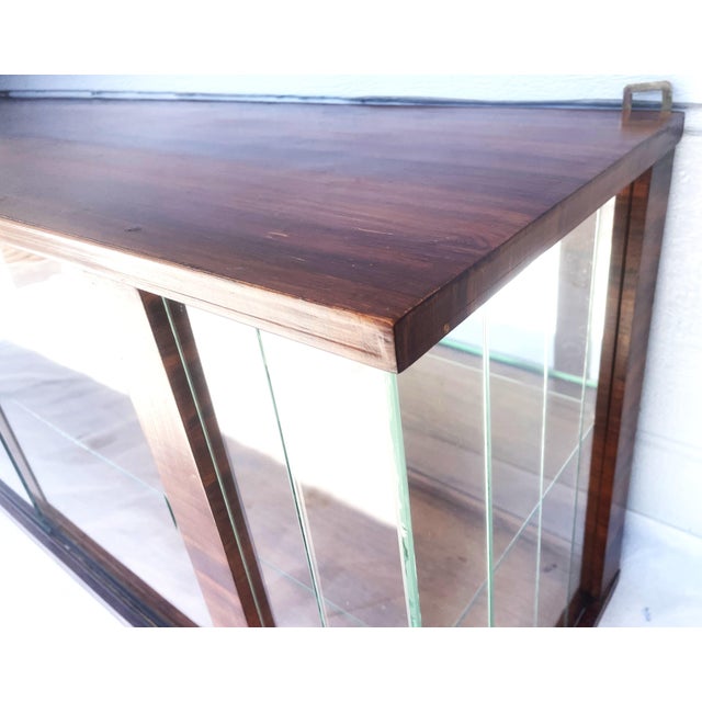 Mid-20th Century Wall-Mounted Display Cabinet with Sliding Glass and Mirror, 1970s For Sale - Image 16 of 18