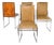 Set of Four Italian Chrome, Burl Wood and Leather Dining Chairs, 1970s For Sale