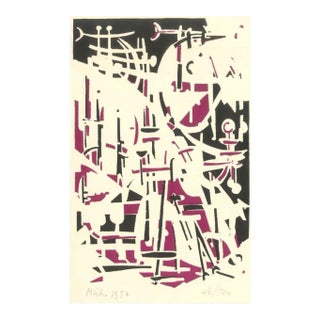 Mirko Basaldella, Invitation with Lithograph,Lithograph, 1952 For Sale