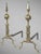 Federal Period Steeple Top Andirons This pair of fine American federal brass steeple-top andirons was passed down through...