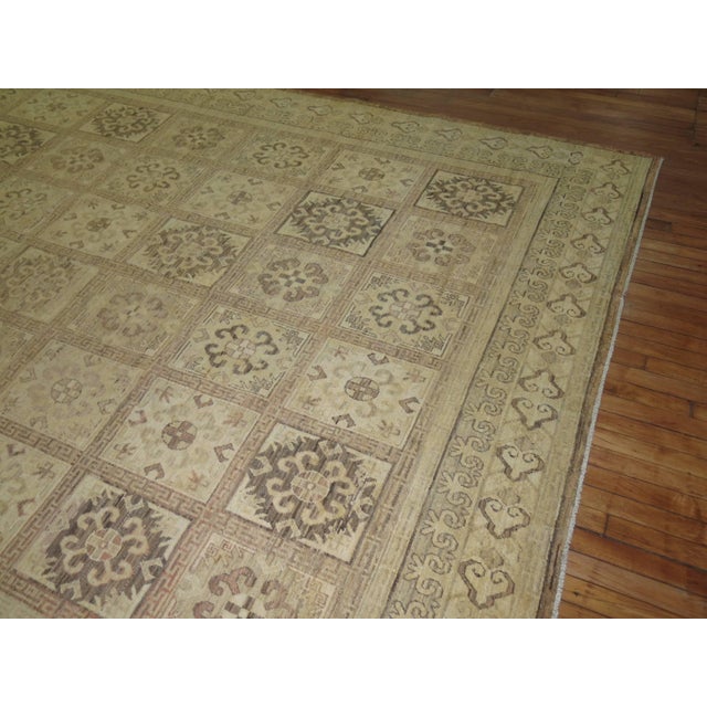 Early 21st Century Neutral Vintage Zabihi Collection Room Size Khotan Rug - 8'8" x 11'10" For Sale - Image 5 of 6