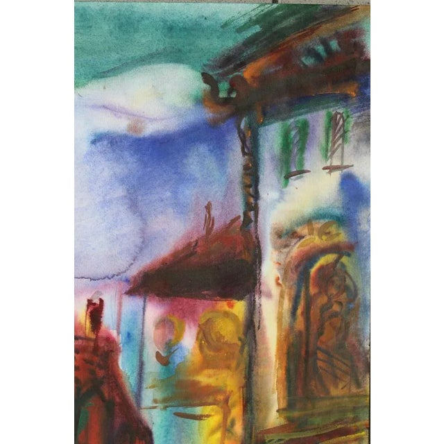 Malda Muizule, Old City, 1965, Watercolor on Paper For Sale - Image 6 of 8
