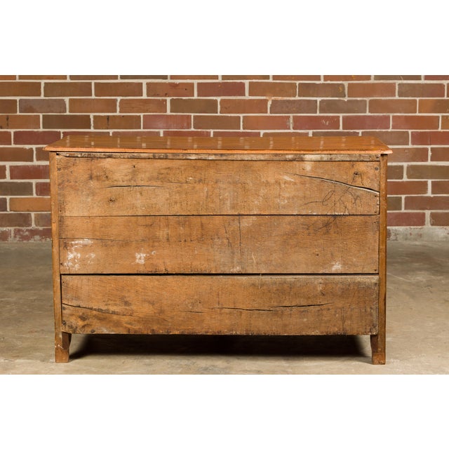 18th Century French Walnut Commode with Three Drawers and Carved Apron For Sale - Image 4 of 12
