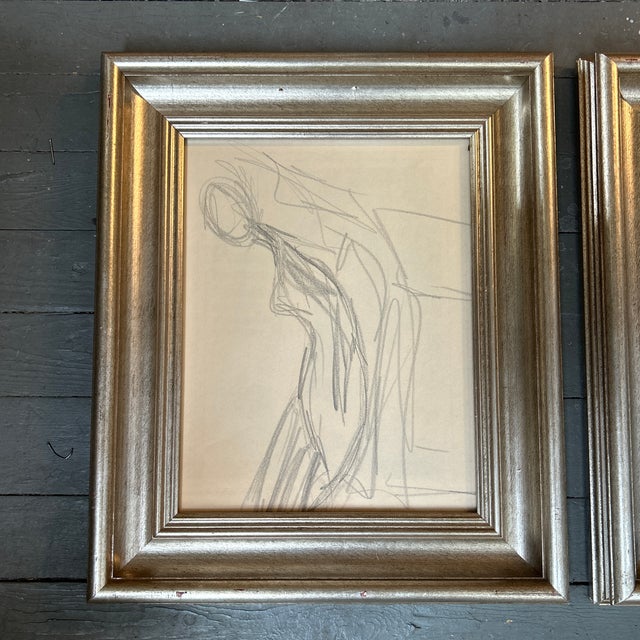 Set of two 1950’s abstract figure study drawings. Each measure 11x14 or 16.5x19.25 framed. Check out my shop Robins Egg...