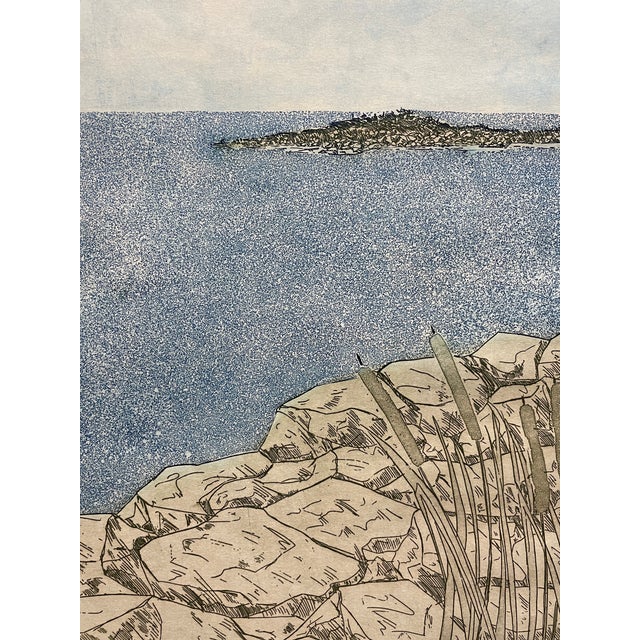 By California artist Rita Hurault (Born 1949) "Summer Sea" color etching on paper, pencil signed and marked as an artist...