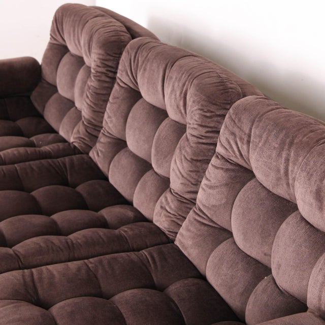 Brown Fabric Modular Sofa, 1980s, Set of 3 For Sale - Image 12 of 16