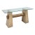 Sculpted Hand Plastered + Glass Console Table For Sale
