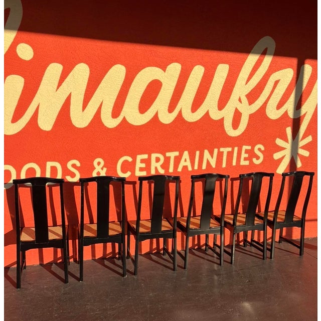 Italian Lacquered Cane Dining Chairs - 6 For Sale - Image 10 of 14