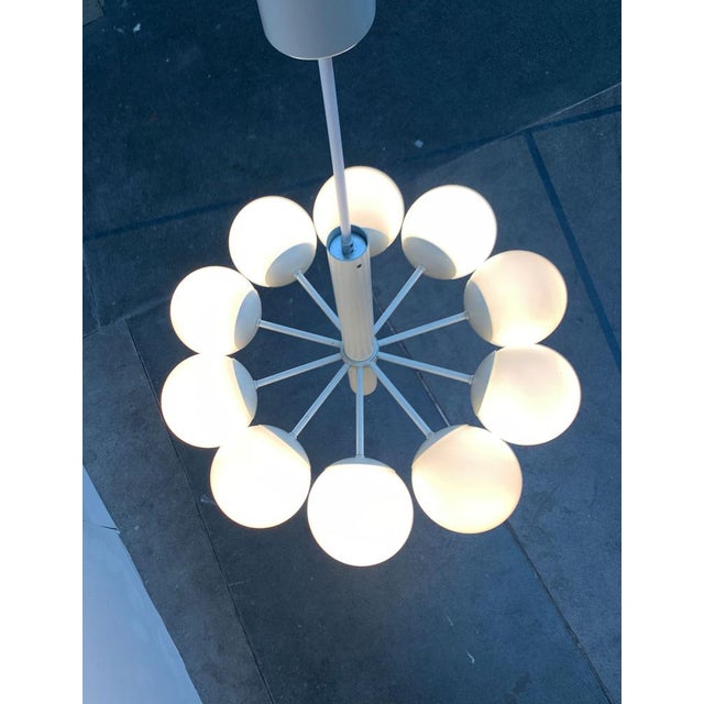 Metal Mid-Century German Space Age Minimalist Chandelier from Kaiser Leuchten, 1960s For Sale - Image 7 of 18