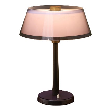 Tuomas Desk Lamp with Purple Shade from Yki Nummi, Finland, 1950s For Sale
