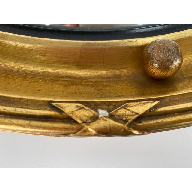 Mid 20th Century Vintage Giltwood Regency Style Convex Bullseye Mirror For Sale - Image 5 of 6