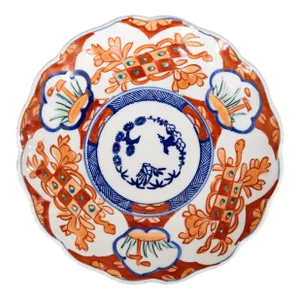 Antique 19th Century Japanese Imari Scalloped Plate