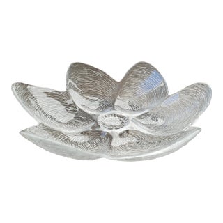 Vintage Glass Mussels Serving Platter For Sale