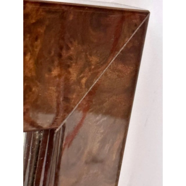 Modern Rectangular Lacquered Faux Tortoise Wall / Console Mirror, Made in Italy For Sale In New York - Image 6 of 13
