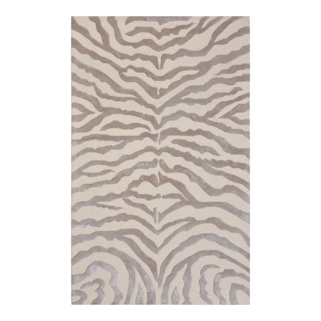 Edgy Hand-Tufted Beige Area Rug- 7' 9'' X 9' 9'' For Sale