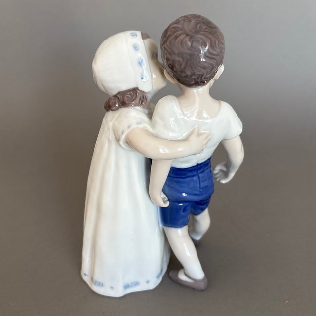 1950s 1950s Bing and Grondahl “Love Refused” Girl Kissing Boy For Sale - Image 5 of 12