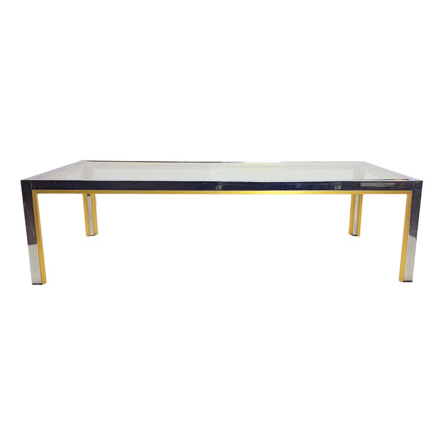 Coffee Table in Brass by Renato Zevi, Italy For Sale