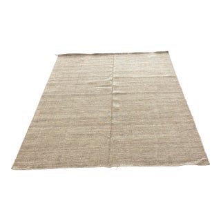 9ft X 12ft Modern Flatweave Textured Wool Area Rug For Sale