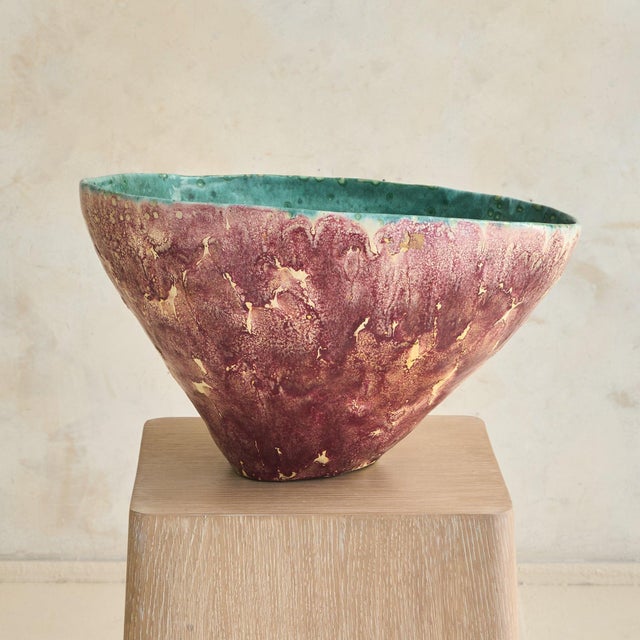 Mid-Century Modern Large Vintage Italian Ceramic Bowl For Sale - Image 3 of 8
