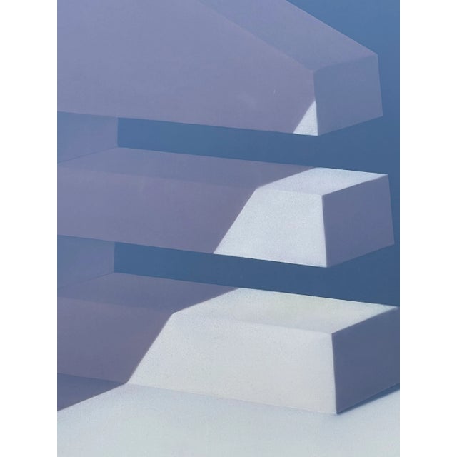 Abstract Late 20th Century Original Richard Parker Geometric Pastel Painting For Sale - Image 3 of 8