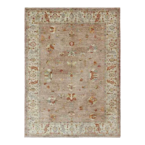 Large Angora Turkish Oushak Rug in Dusty Pink by Keivan Woven Arts