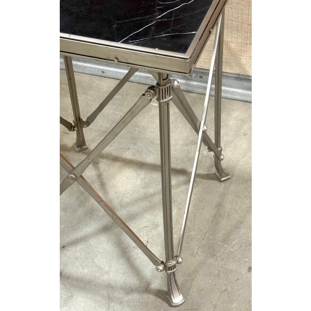 Pair Neoclassical Silvered Bronze & Black Marble Gueridons, Style of Jansen For Sale - Image 17 of 18