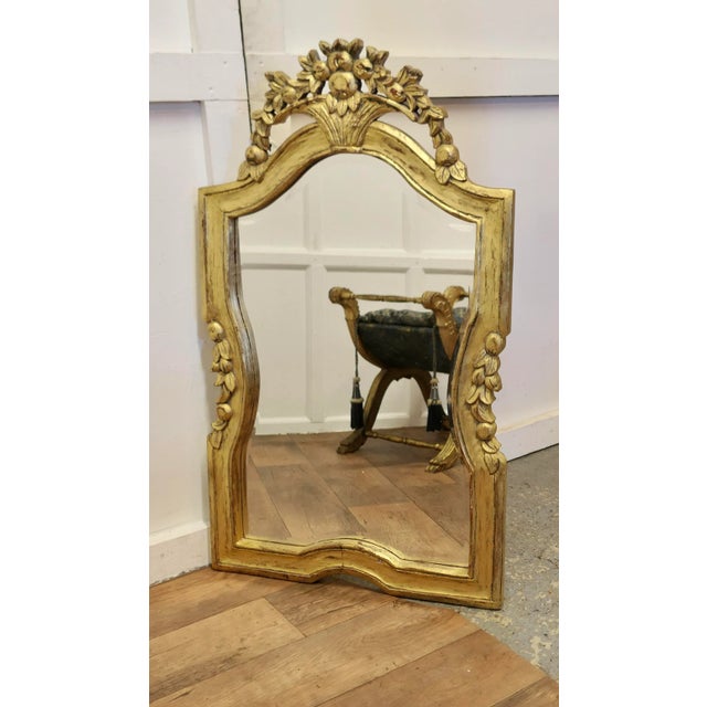 Wood Dramatic Gilt-Wood French Wall Mirror For Sale - Image 7 of 7