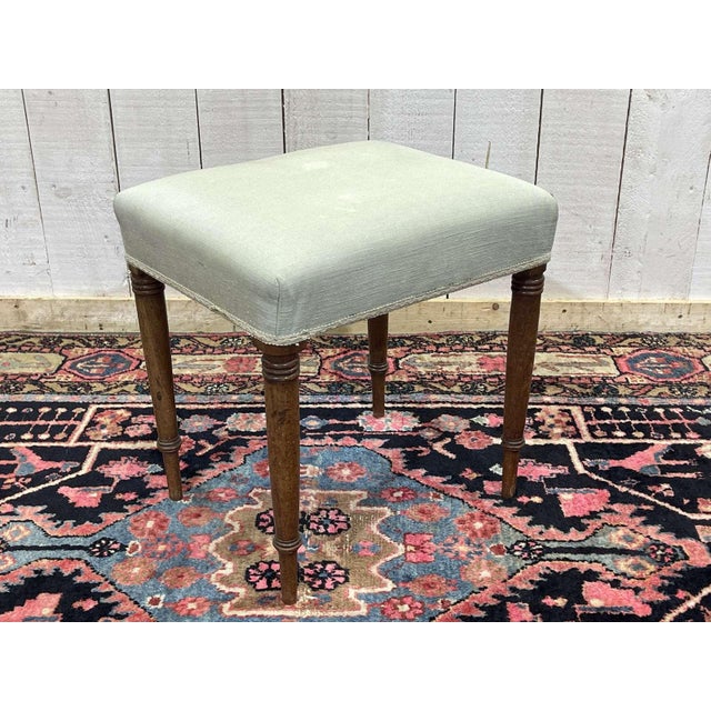 English Walnut Dressing Stool, 1950s For Sale - Image 5 of 7