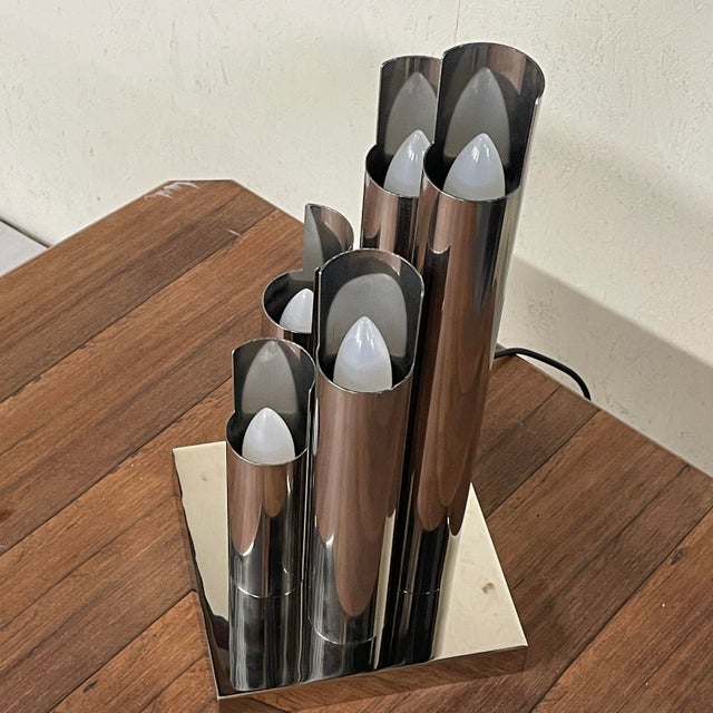 Space Age Table Lamp with Chrome Tubes by VM Designer, 1970s For Sale - Image 17 of 18