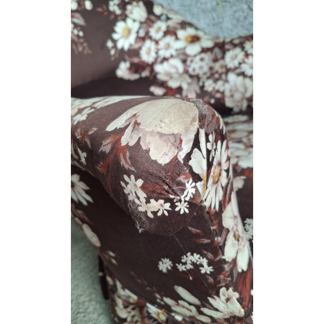 Antique Napoleon III Toadstool Lounge Chair with Floral Fabric, 1890s For Sale - Image 12 of 15