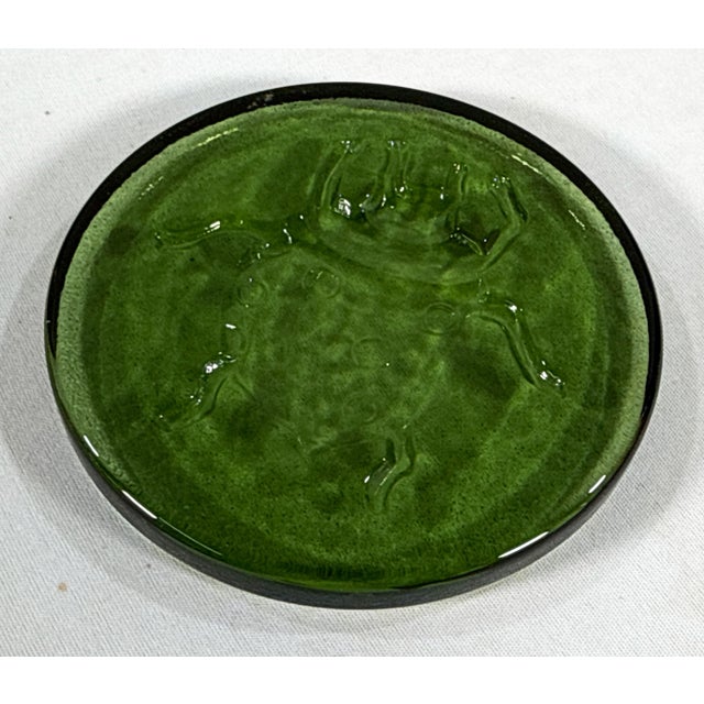 Mid 20th Century Vintage Bottle Green Glass Embossed Ladybug Beetle Paperweight For Sale - Image 5 of 5
