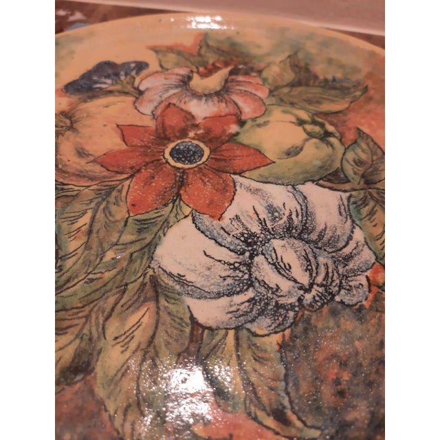 Mexico Capelo Floral Clay Wall Plate Majolica For Sale - Image 4 of 5