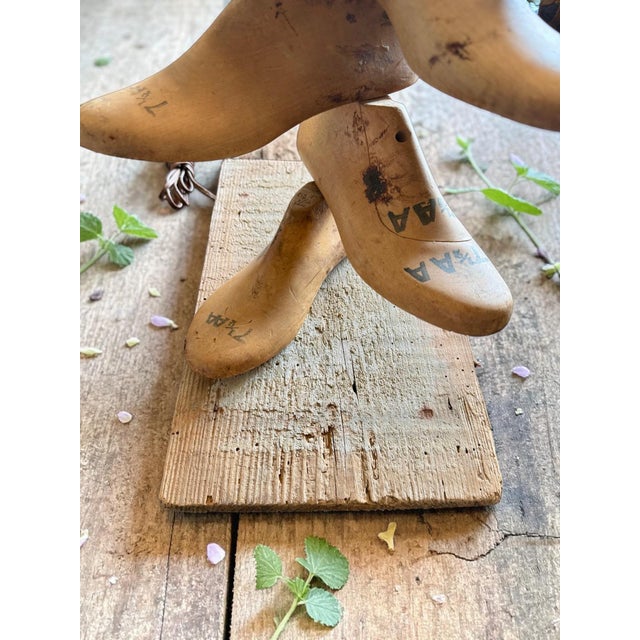 Vintage Folk Art Shoe Last Lamp-Industrial-Rustic-Cobbler Wood-Primitive-Salvage For Sale - Image 6 of 12