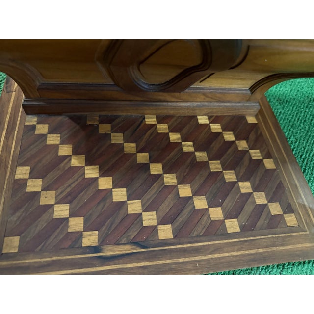 Model of Curved Walnut Altar with Inlaid Base For Sale - Image 3 of 5