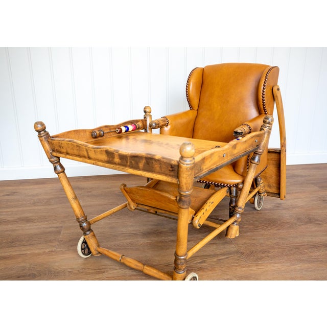 Wood Mid-Century Modern Childrens Metamorphic Highchair Buggy Early Learner, 1930s For Sale - Image 7 of 18