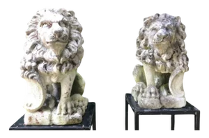 Stone Lions, 1950s, Set of 2